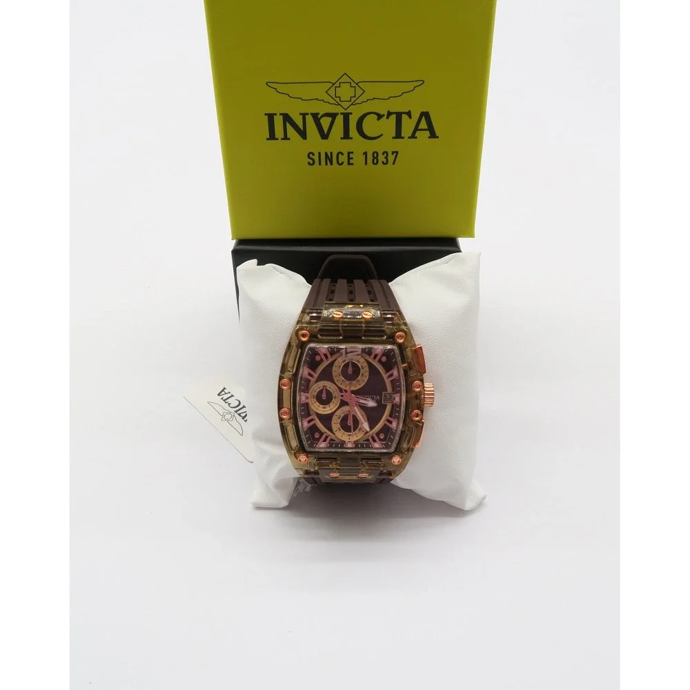 Invicta S1 Rally Men's 42mm Brown Allogrip Silicone Chronograph Watch New in Box